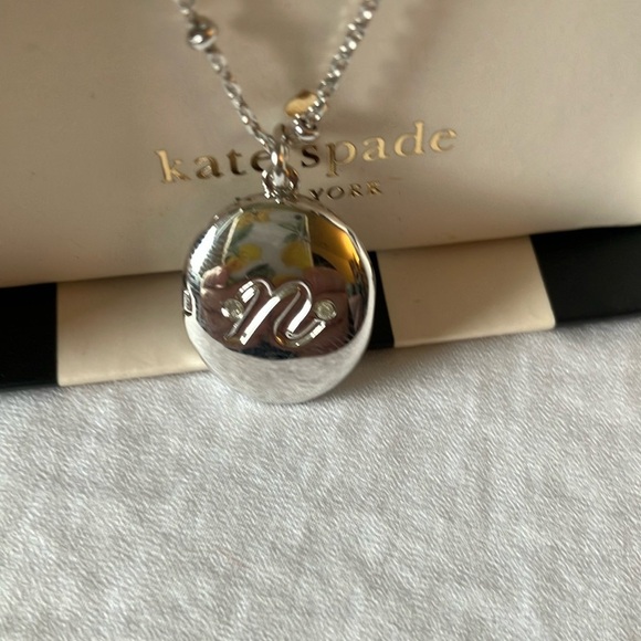Kate Spade: Silver Tone “n” Pendant Locket Necklace - Picture 3 of 16